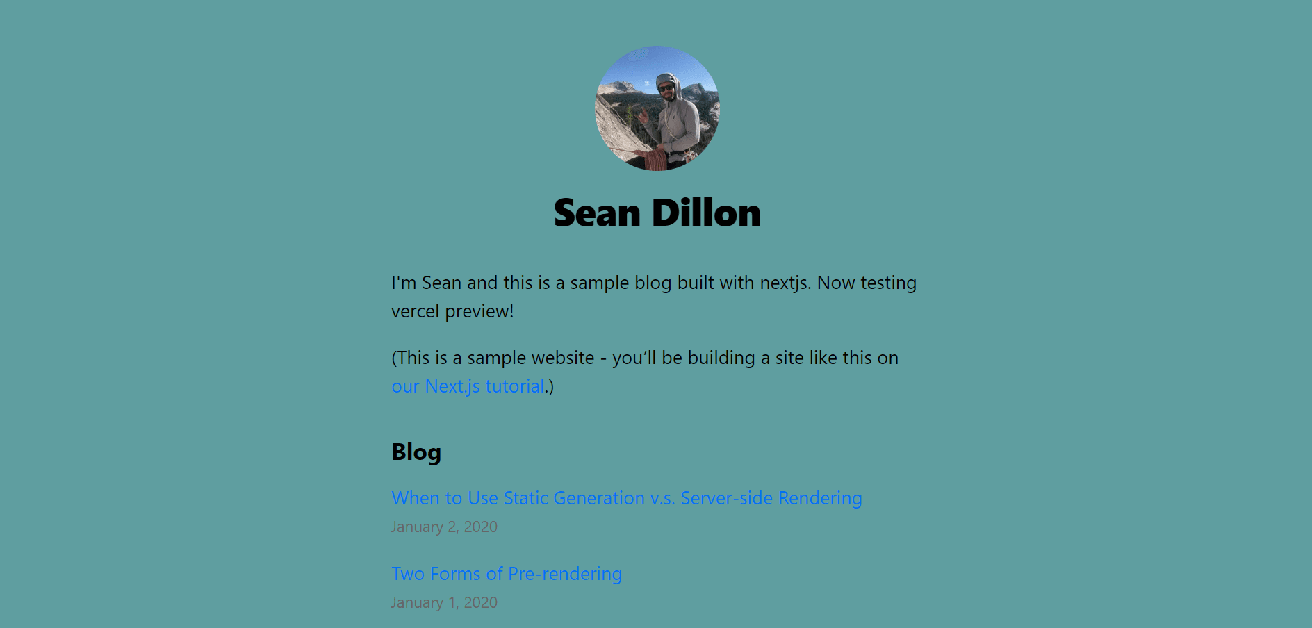 Nextjs Blog website screenshot