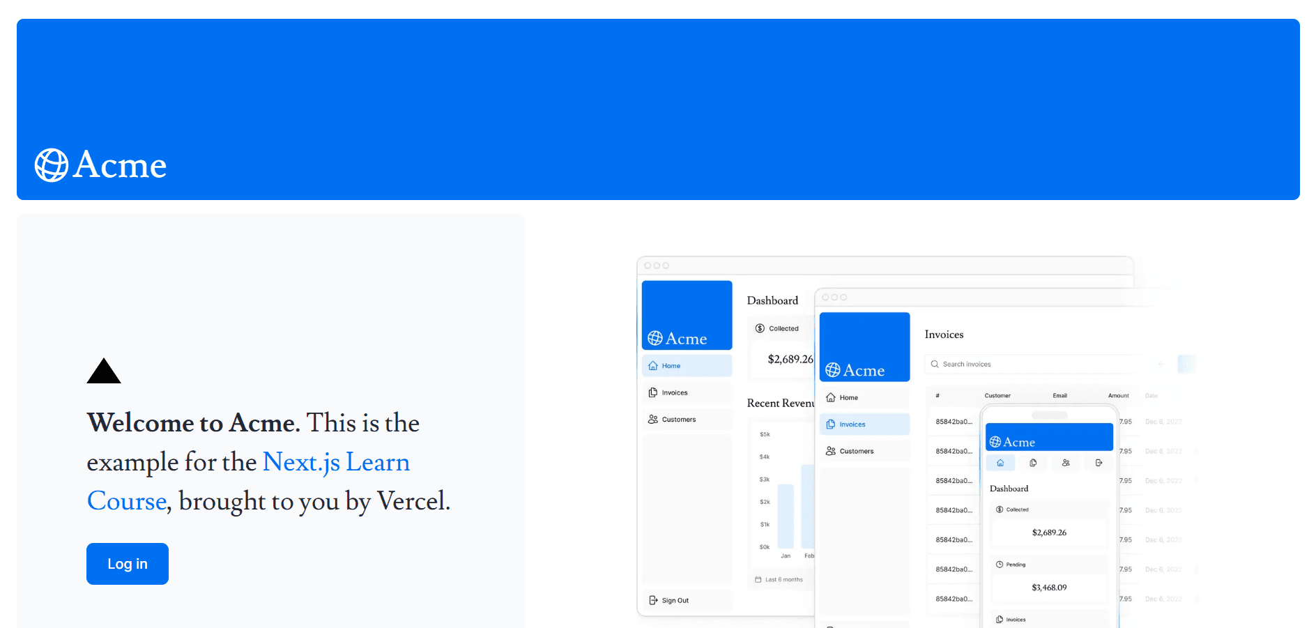 Next.js financial dashboard login page screenshot